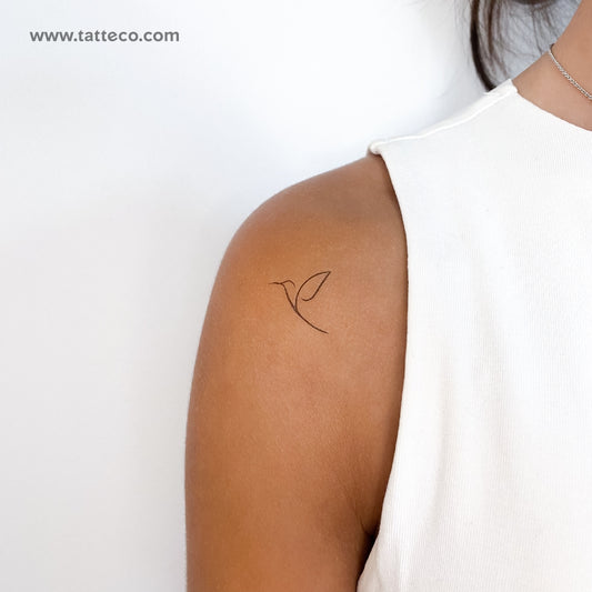 Tatuaje temporal minimalista de colibrí de Tatteco (juego de 3)