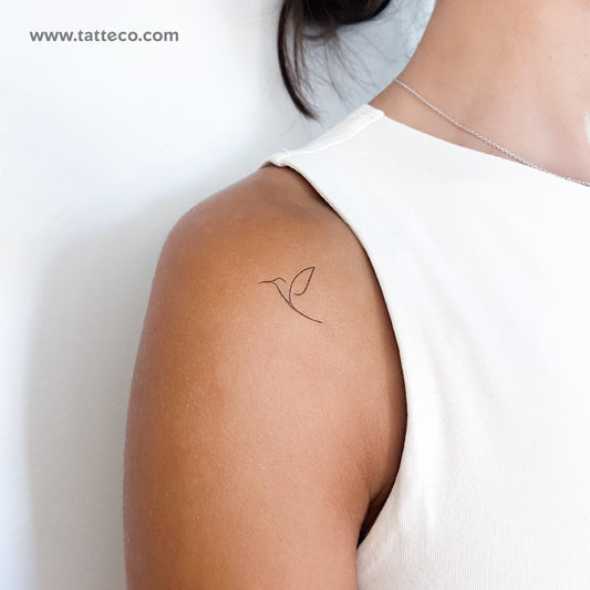 Tatuaje temporal minimalista de colibrí de Tatteco (juego de 3)