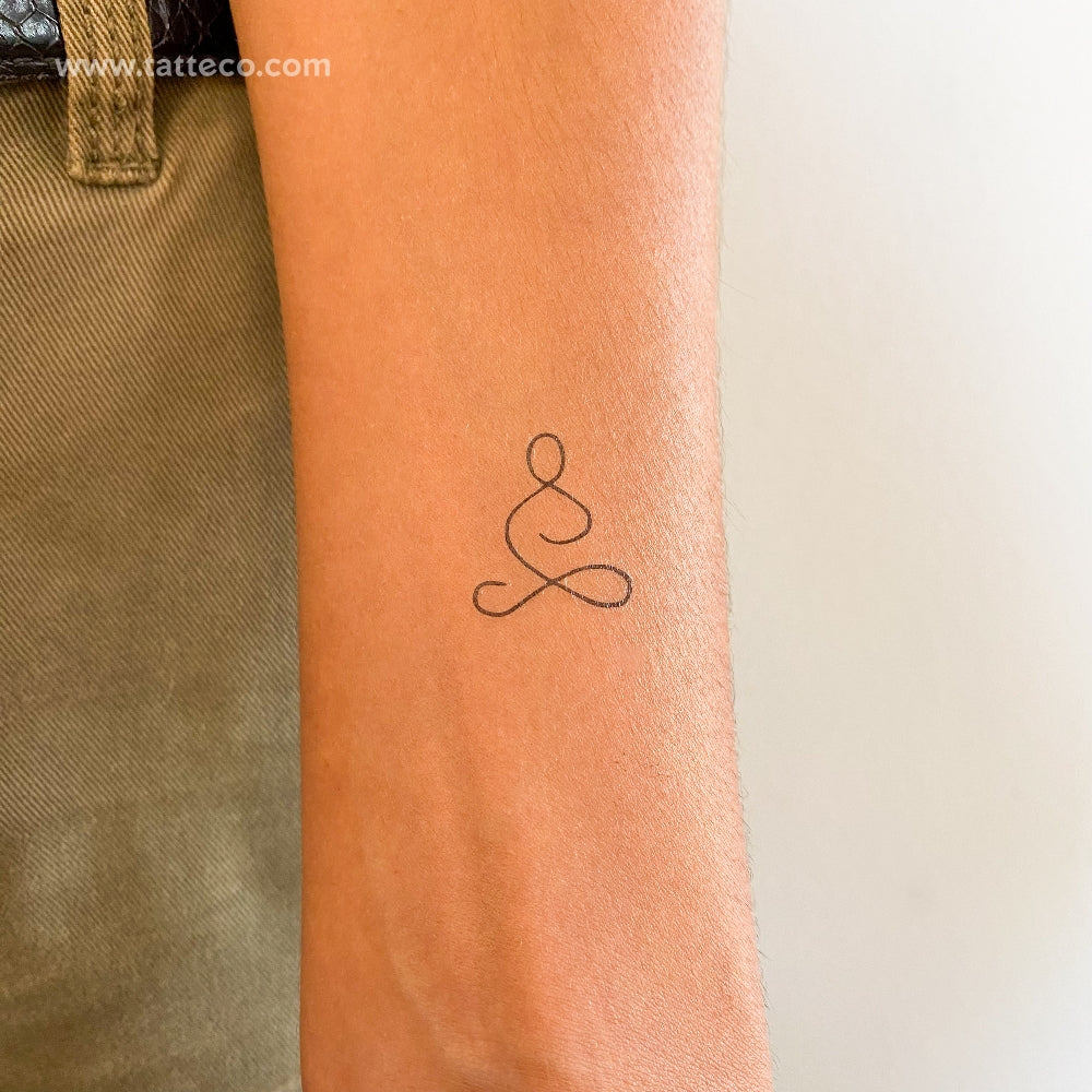 Minimalist Meditation Temporary Tattoo - Set of 3