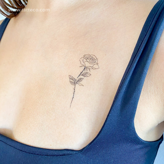 Tatuaje temporal de rosa de 1991.ink - Juego de 3