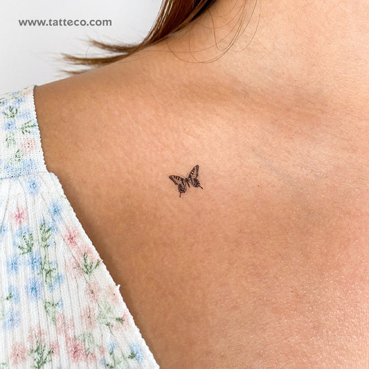 Tatuaje temporal de mariposa tigre pequeña - Juego de 3