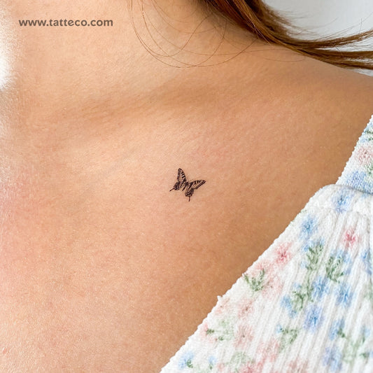 Tatuaje temporal de mariposa tigre pequeña - Juego de 3