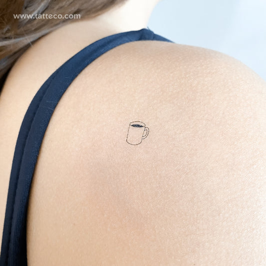 Coffee Mug Temporary Tattoo - Set of 3