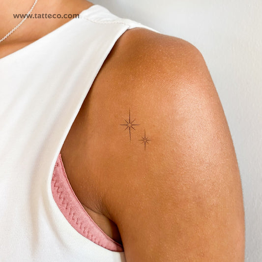 Tatuaje temporal de estrellas del norte brillantes (juego de 3)