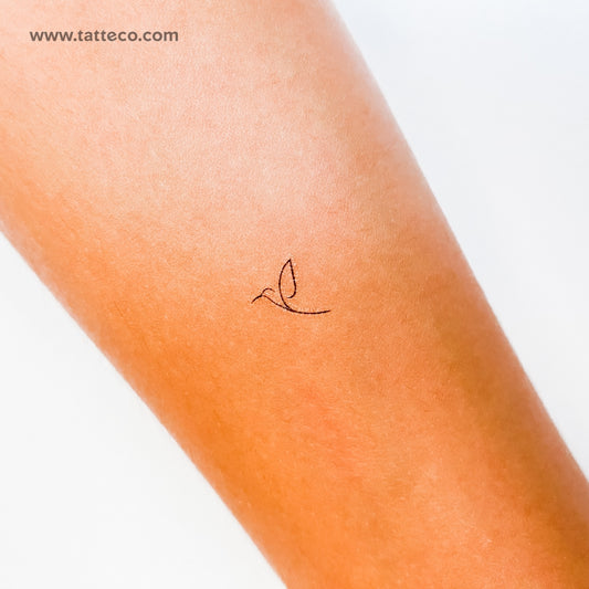 Tatuaje temporal de colibrí de línea fina pequeña (juego de 3)