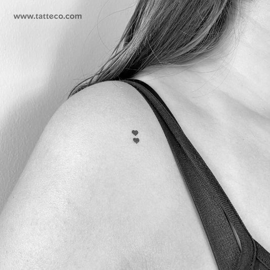 Tatuaje temporal de pareja de corazones negros pequeños - Juego de 3
