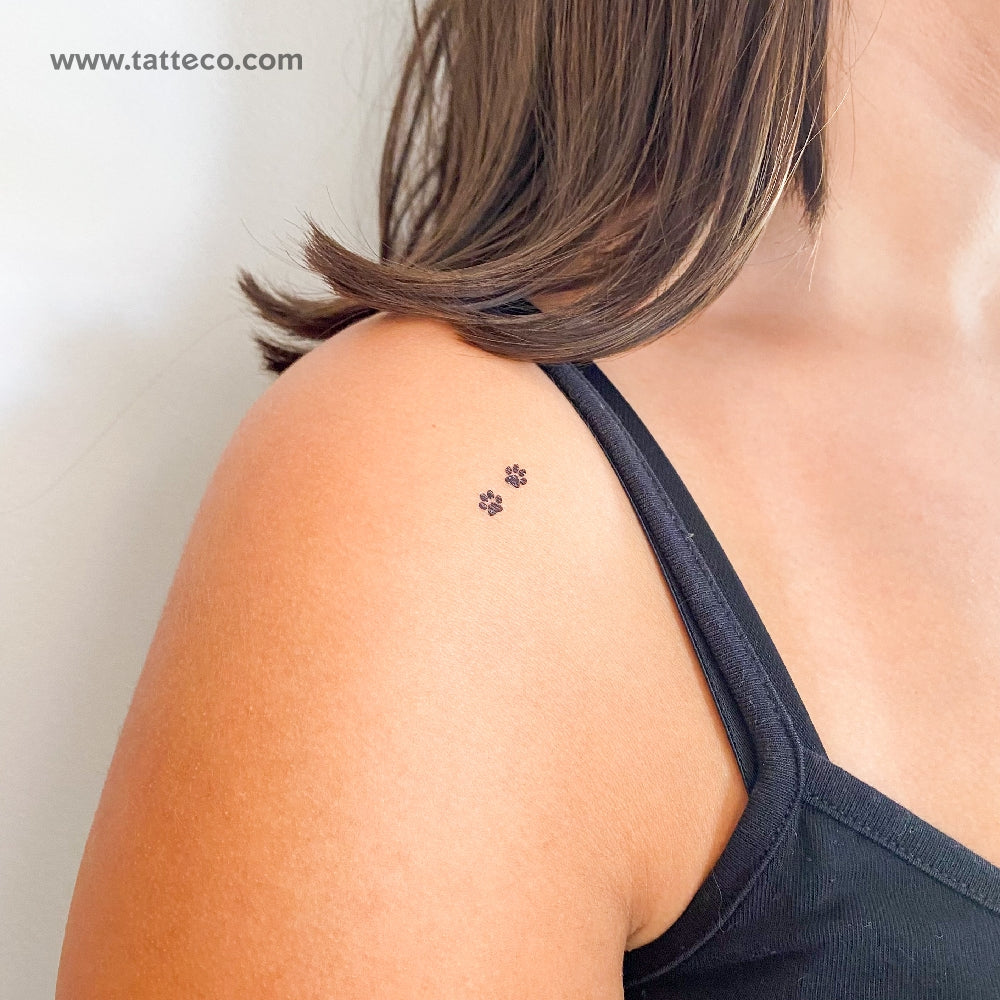 Tiny Pawprint Couple Temporary Tattoo - Set of 3