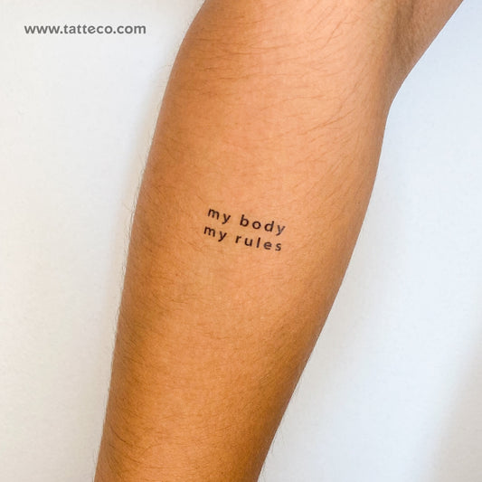 Tatuaje temporal "Mi cuerpo, mis reglas" - Juego de 3