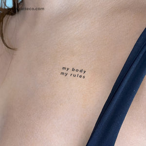 My Body My Rules Temporary Tattoo - Set of 3