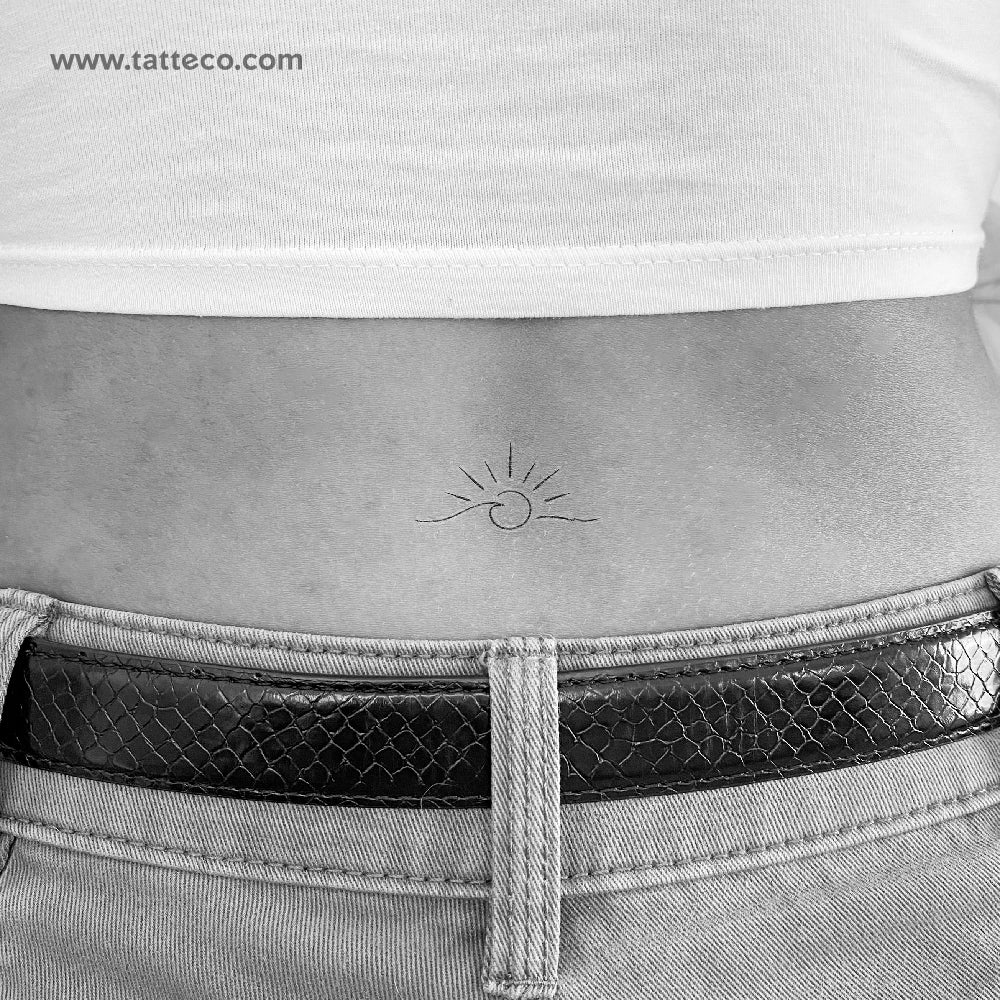 Wave Sunset Temporary Tattoo - Set of 3