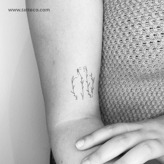 Tatuaje temporal floreciente - Juego de 3