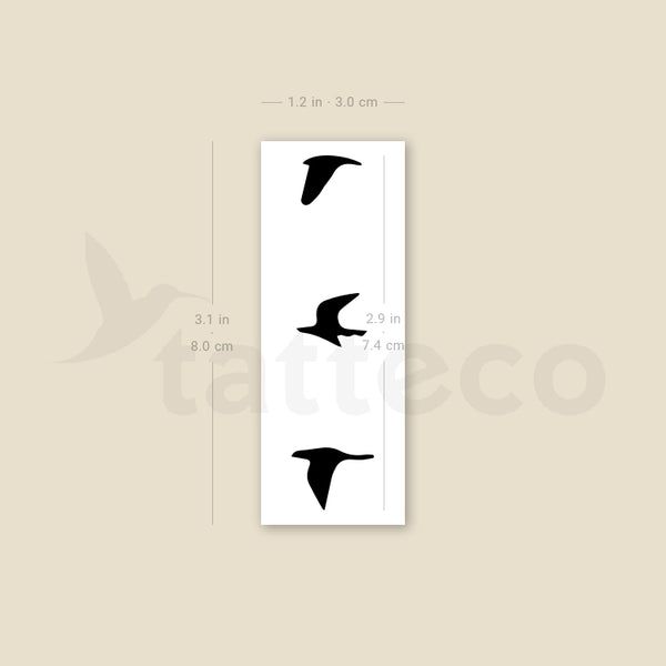 Flying Birds Temporary Tattoo - Set of 3