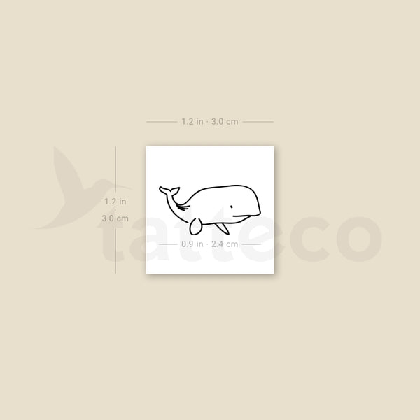 Whale Temporary Tattoo - Set of 3