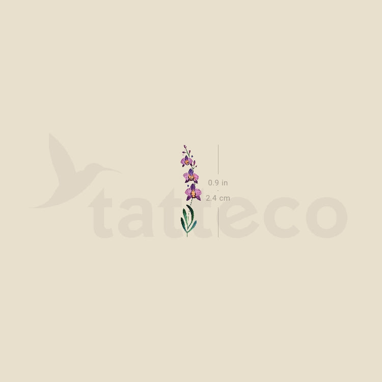 Small Orchid Temporary Tattoo - Set of 3