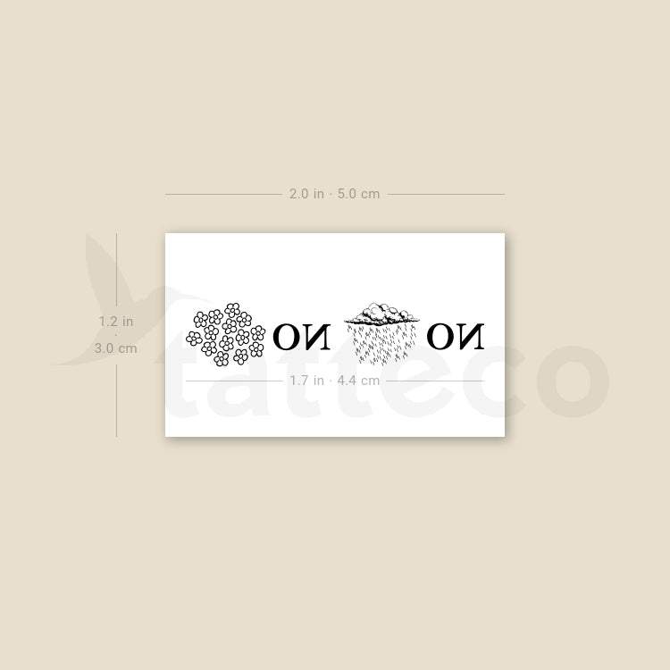 No Rain No Flowers (Icons) Temporary Tattoo - Set of 3