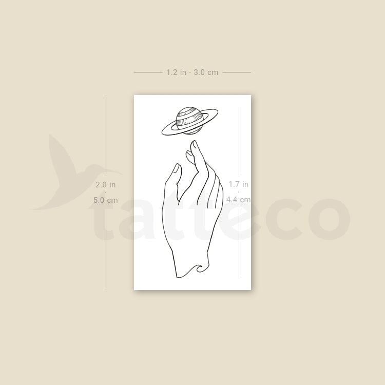 Saturn by Jakenowicz Temporary Tattoo - Set of 3