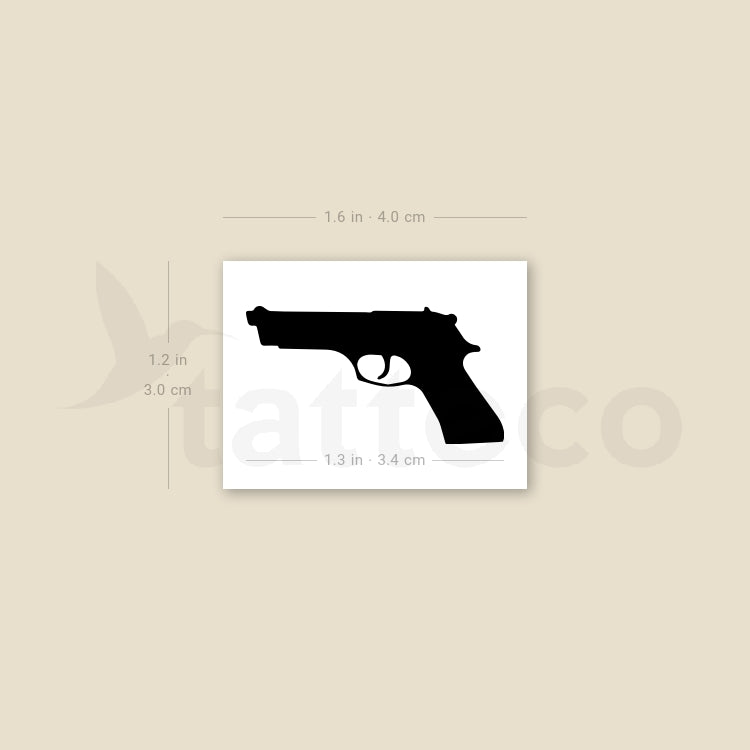 Gun Temporary Tattoo - Set of 3