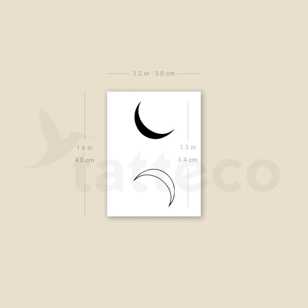 Crescent Couple Temporary Tattoo - Set of 3