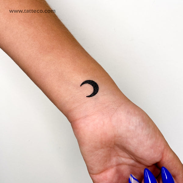 Black Crescent Moon Temporary Tattoo - Set of 3