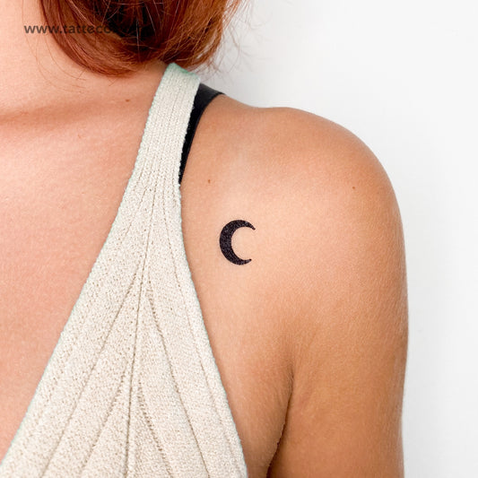 Tatuaje temporal de luna creciente negra (juego de 3)