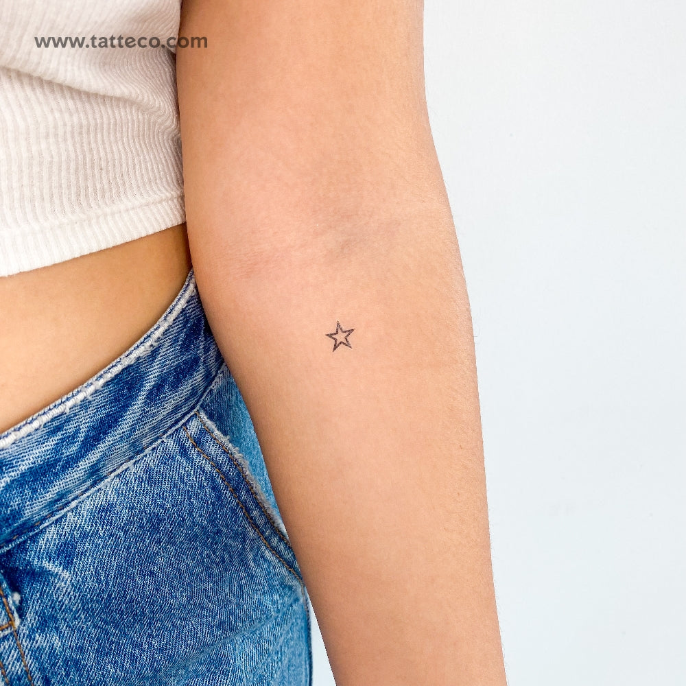 Small Star Outline Temporary Tattoo - Set of 3