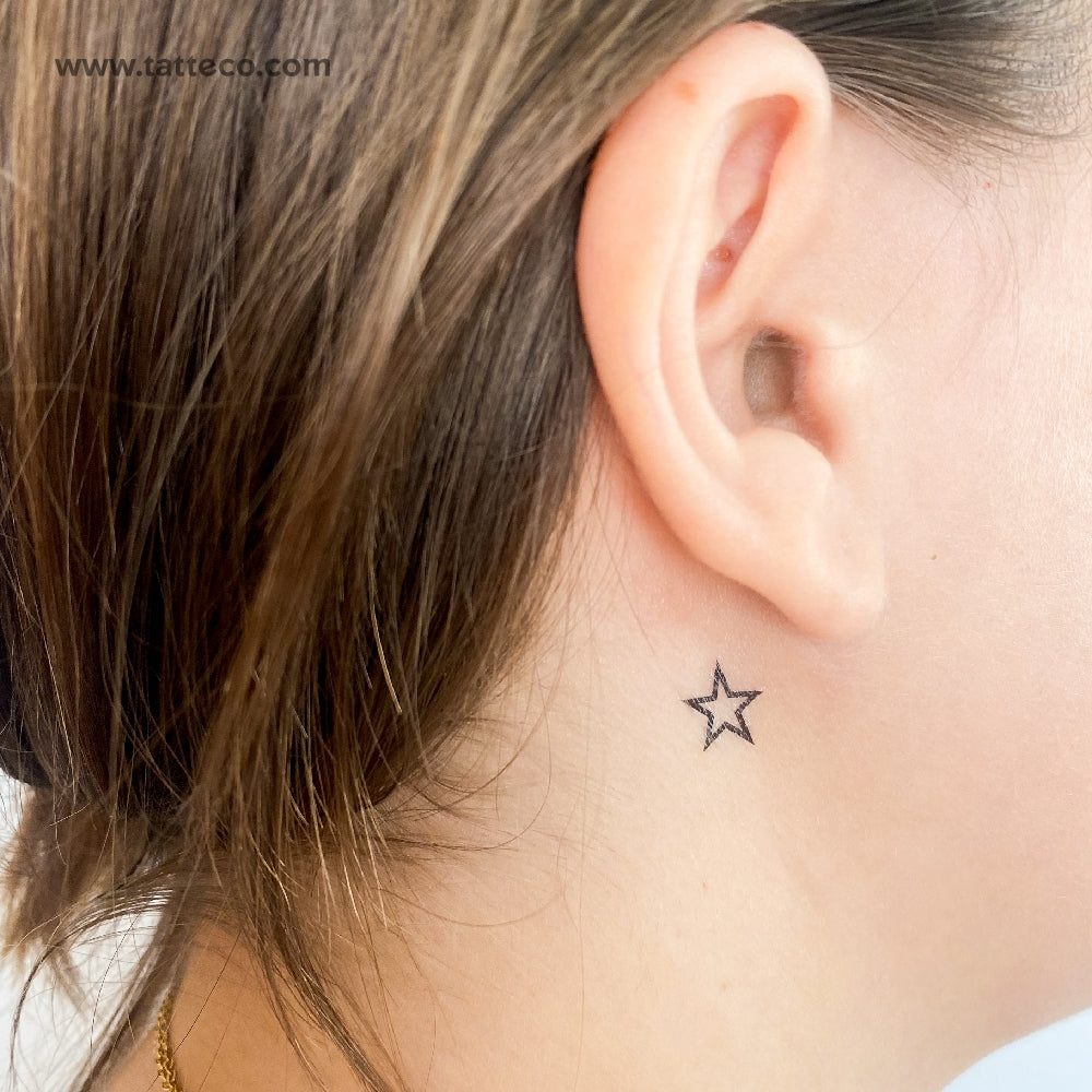 Small Star Outline Temporary Tattoo - Set of 3