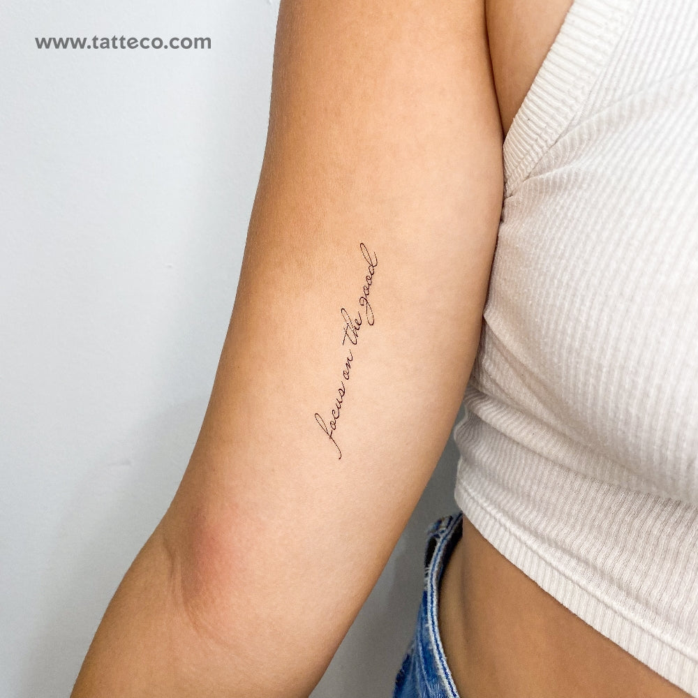 Focus On The Good Temporary Tattoo - Set of 3