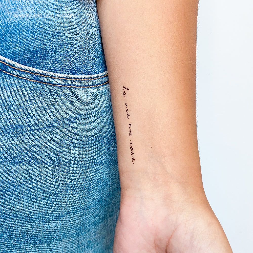 Tatuaje temporal La Vie En Rose - Juego de 3