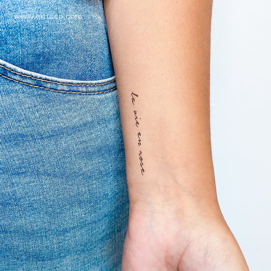 La Vie En Rose Temporary Tattoo - Set of 3