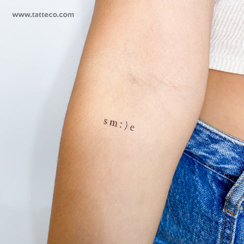 'Sm:)e' Temporary Tattoo - Set of 3