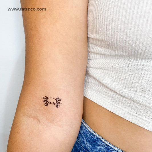 Small Crab Temporary Tattoo - Set of 3