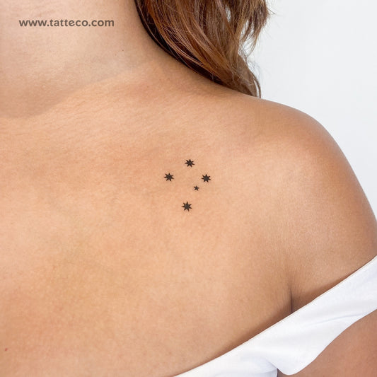 Tatuaje temporal minimalista de la constelación Crux (juego de 3)