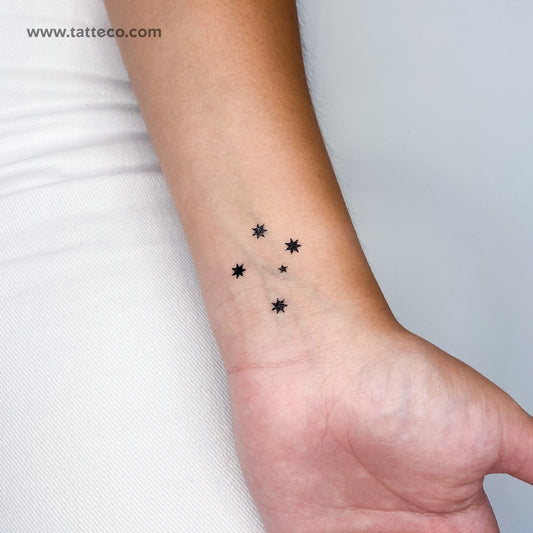 Tatuaje temporal minimalista de la constelación Crux (juego de 3)