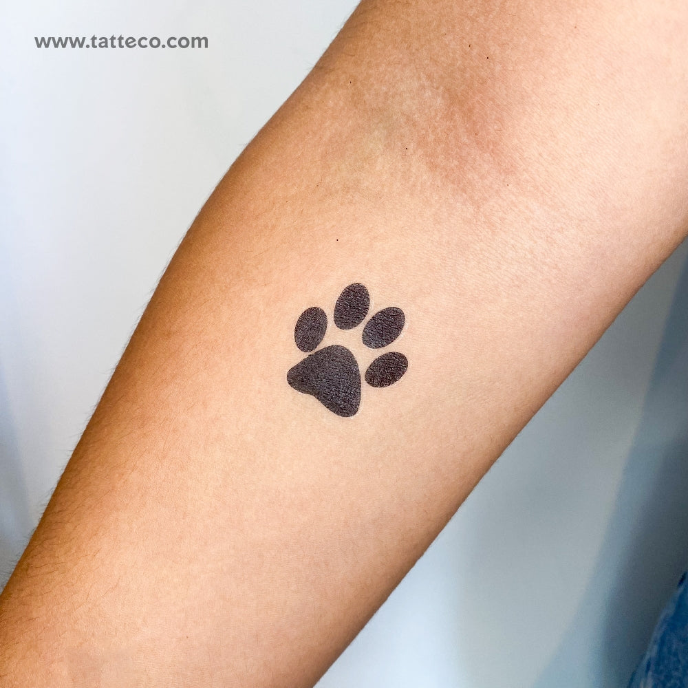 Tatuaje temporal de huella de pata de perro - Juego de 3