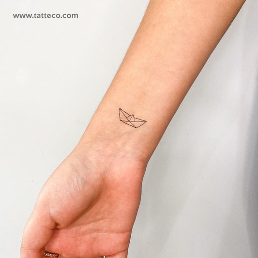 Tatuaje temporal de barco de papel - Juego de 3