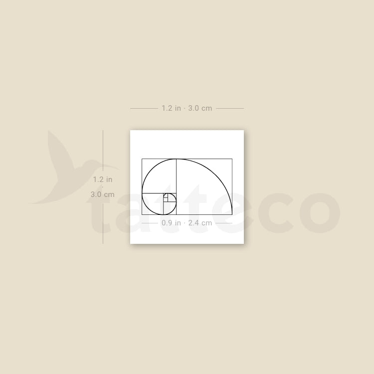 Small Golden Spiral Temporary Tattoo - Set of 3