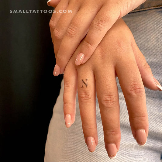 Tatuaje temporal de Nu mayúscula - Juego de 3