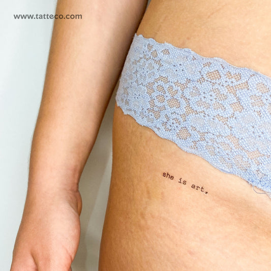 She Is Art Temporary Tattoo - Set of 3
