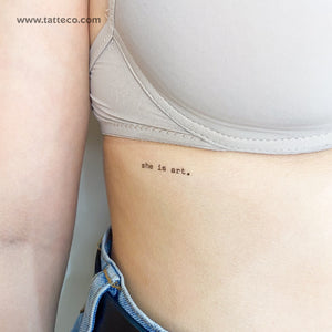 She Is Art Temporary Tattoo - Set of 3