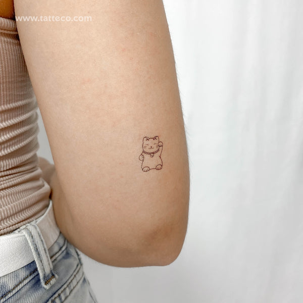 Maneki-neko Cat Temporary Tattoo - Set of 3