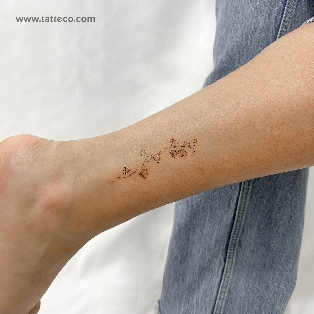 Lily Of The Valley Temporary Tattoo - Set of 3
