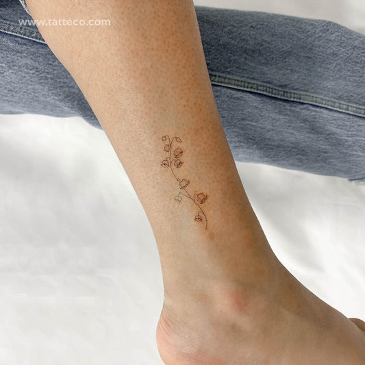 Tatuaje temporal de lirio de los valles - Juego de 3