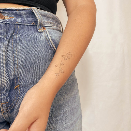 Tatuaje temporal de lirio de los valles - Juego de 3