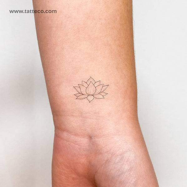 Small Sacred Lotus Temporary Tattoo - Set of 3