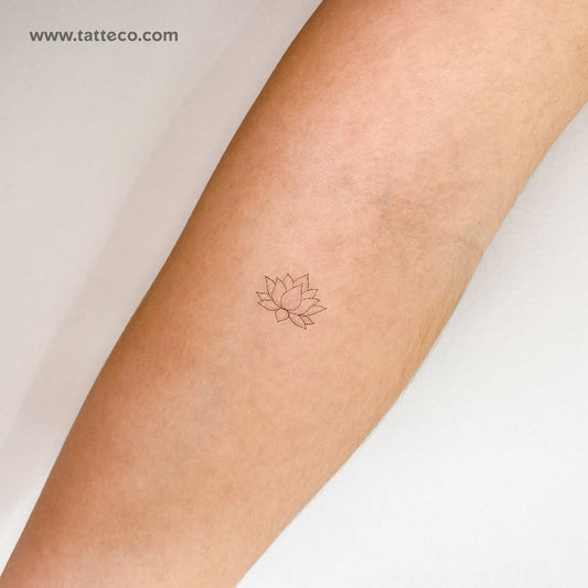 Tatuaje temporal pequeño de loto sagrado (juego de 3)