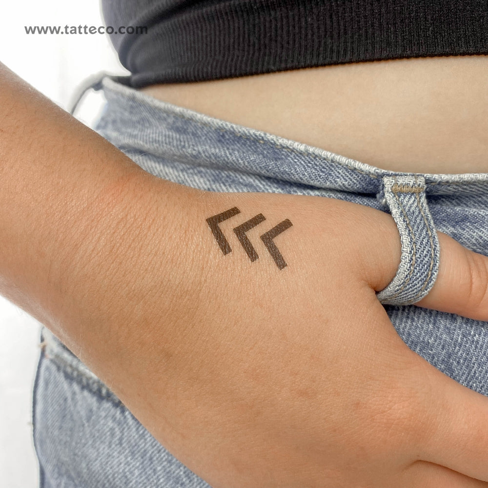 Tatuaje temporal del símbolo de los pocos afortunados - Juego de 3