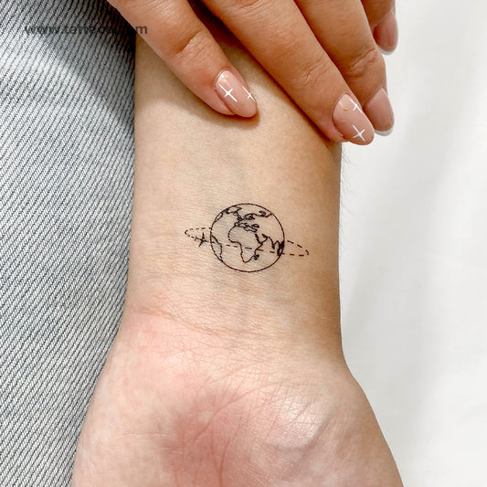 Tatuaje temporal "Viaje alrededor del mundo" - Juego de 3