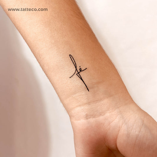 Tatuaje temporal de cruz de Fé pequeña - Juego de 3