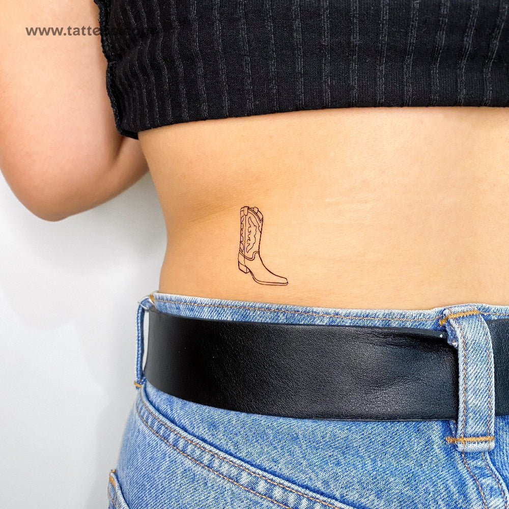 Tatuaje temporal de bota de vaquero - Juego de 3