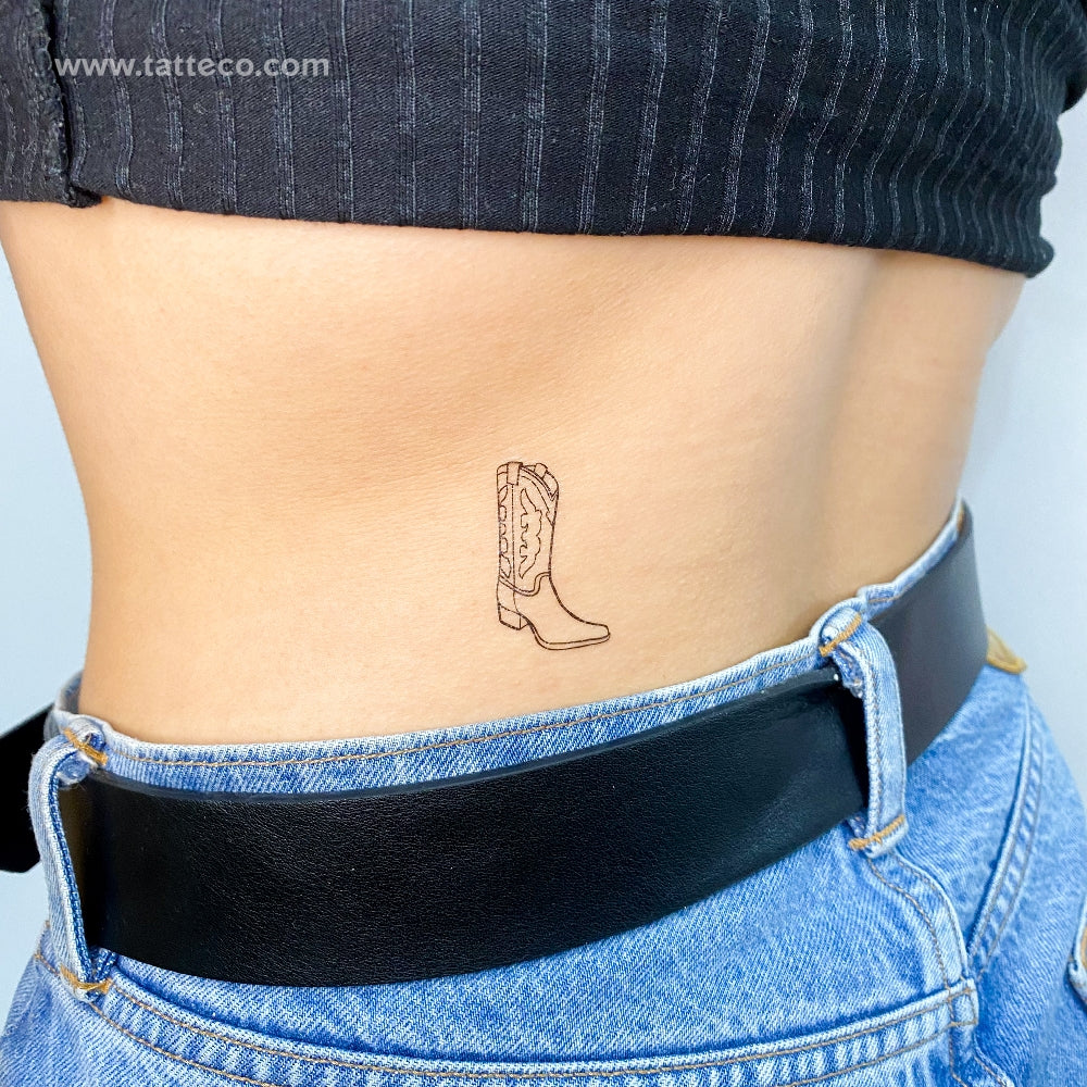 Tatuaje temporal de bota de vaquero - Juego de 3
